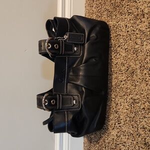 Black leather Coach purse